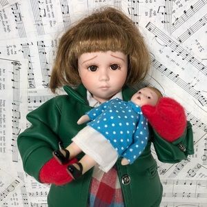 Norman Rockwell “Doctor & The Doll” Set of Two Porcelain Dolls Grandmacore